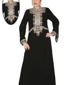 Black embroidered georgette islamic kaftans