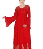 Red embroidered georgette islamic kaftans