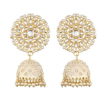 Golden Kundan  Agate Jhumkas 2