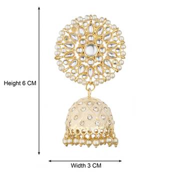 Golden Kundan  Agate Jhumkas 3