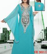 Blue embroidered georgette islamic kaftans
