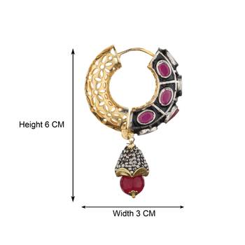 Maroon Cubic Zirconia Danglers Drops 3