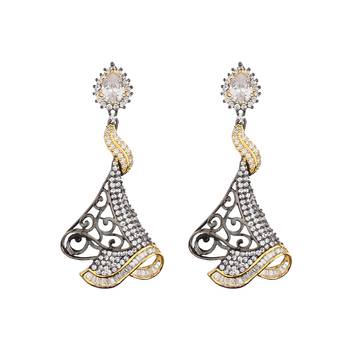 Gold Cubic Zirconia Danglers Drops 2