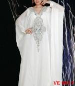 White embroidered georgette islamic kaftans