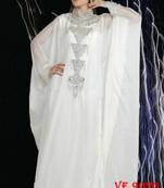 White embroidered georgette islamic kaftans