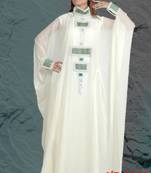 White embroidered georgette islamic kaftans