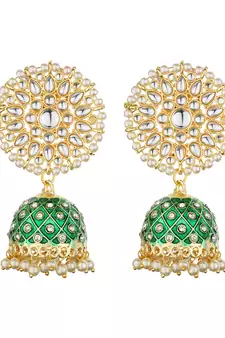 Green Agate Jhumkas