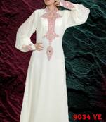 White embroidered georgette islamic kaftans