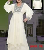 White embroidered georgette islamic kaftans