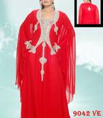 Red embroidered georgette islamic kaftans