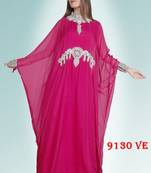 Pink embroidered georgette islamic kaftans