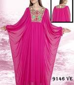 Pink embroidered georgette islamic kaftans
