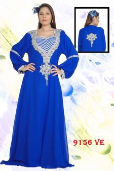 Blue embroidered georgette islamic kaftans