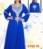 Blue embroidered georgette islamic kaftans