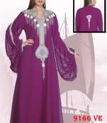 Purple embroidered georgette islamic kaftans
