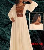 White embroidered georgette islamic kaftans