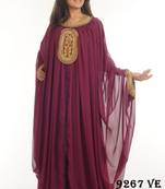 Magenta embroidered georgette islamic kaftans
