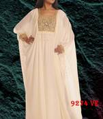 White embroidered georgette islamic kaftans