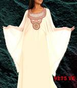 White embroidered georgette islamic kaftans