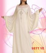 White embroidered georgette islamic kaftans