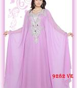 Baby pink embroidered georgette islamic kaftans
