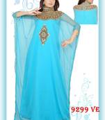 Blue embroidered georgette islamic kaftans