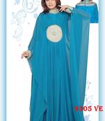 Blue embroidered georgette islamic kaftans