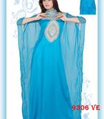 Blue embroidered georgette islamic kaftans