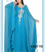 Blue embroidered georgette islamic kaftans