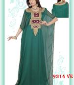 Green embroidered georgette islamic kaftans