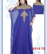 Blue embroidered georgette islamic kaftans