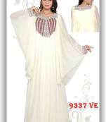 White embroidered georgette islamic kaftans