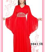 Red embroidered georgette islamic kaftans