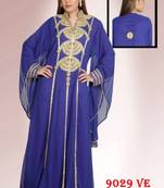 Blue embroidered georgette islamic kaftans