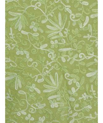 Green Pure Wool Floral Embroidered Shawl 4
