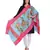 Sky Blue & Multicolour Viscose Rayon Cotton Floral Woven Design Shawl