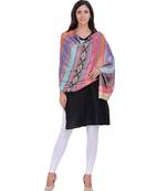 Golden & Multicolour Modal Geometric Striped Woven Design Shawl