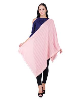 Dusty Pink Cotton Polyester Woven & Self Design Frayed Scarf 3