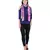 Purple & Multicolour Viscose Rayon Printed Geometric Frayed Scarf