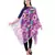 Purple & Multicolour Viscose Rayon Printed Geometric Frayed Scarf