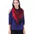Maroon & Black Viscose Rayon Woven & Self Design Fringed Stole