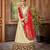 Wedding Designer Cream Satin Silk Bridal Lehenga