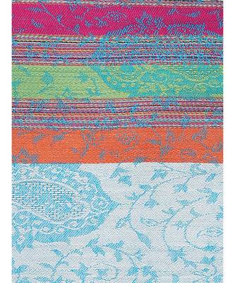 Light Blue & Multicolour Paisley Viscose Jacquard Shawl (70x200 cm) 4