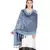 Black & Light Blue Paisley Viscose Jacquard Shawl (70x210 cm)