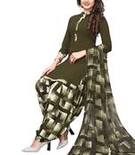 Green Printed Synthetic Salwar