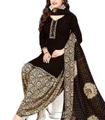 Black Printed Synthetic Salwar