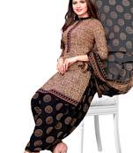 Beige Printed Synthetic Salwar
