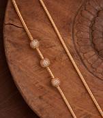 Golden  mugappu necklace 30" long