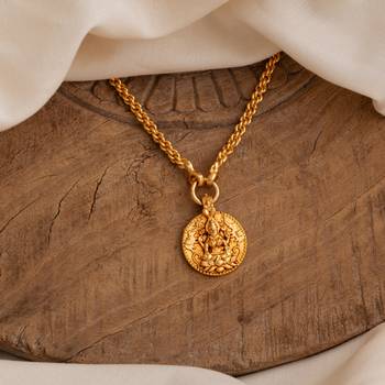  golden chain with Laxmi coin pendant one gram gold 1
