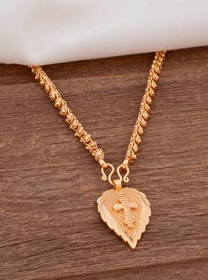 Golden mangalsutra Medium length with cross pendant one gram gold 1